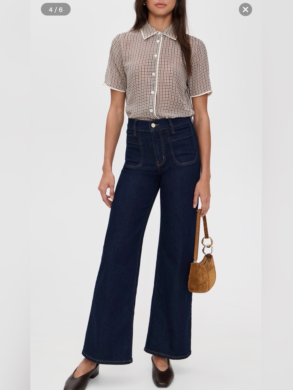 Frame High-Rise Wide-Leg Women's Jeans in Dark Indigo
